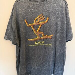 Vintage 90s LAVA BLUES Ash Gray Men's T-Shirt KAUAI MAUI Hawaii Lava Rock XXL